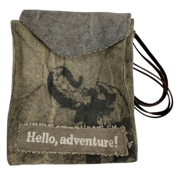 Primitives by Kathy Hello Adventure! Crossbody Canvas Sling Bag Vintage Purse - Picture 1 of 10